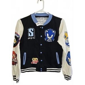 Sonic The Hedgehog Varsity Style Jacket Size 14/16